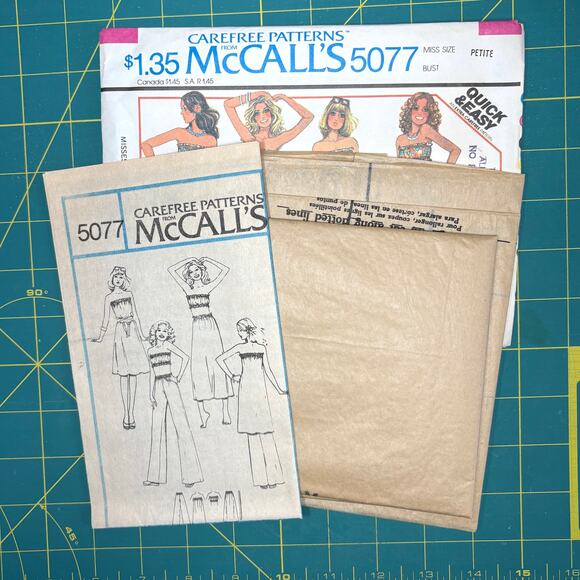 Vtg 1976 McCalls 5077 Cut Complete Pattern Ms Petite 6-8 Dress Skirt Top Pants - Picture 2 of 6